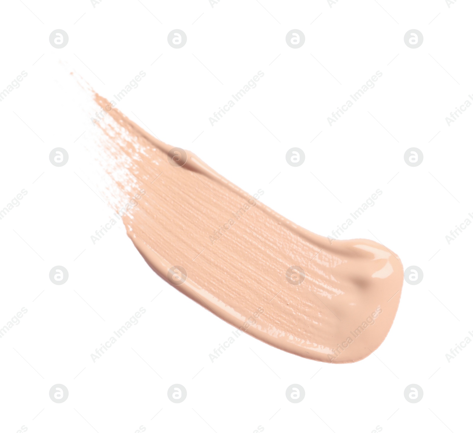 Photo of Smear of skin foundation isolated on white, top view