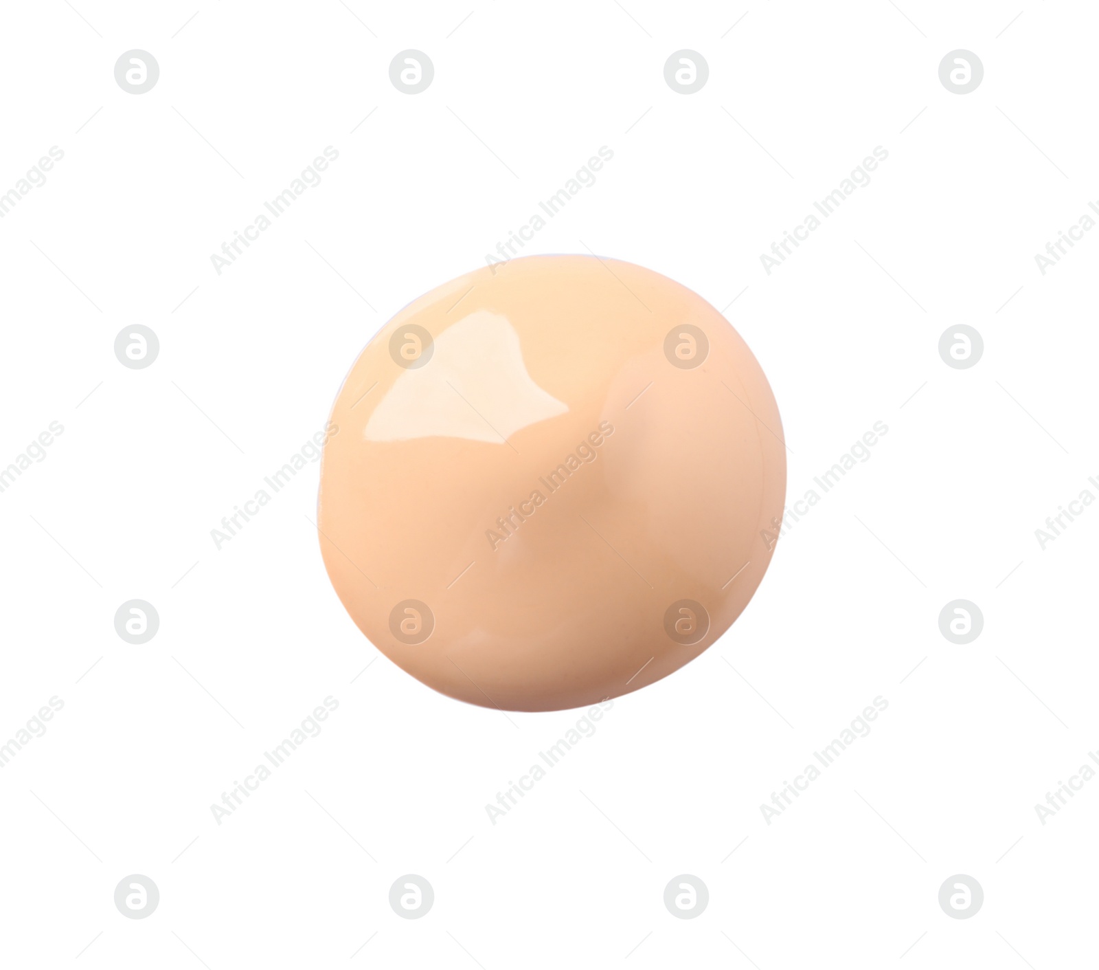 Photo of Drop of skin foundation isolated on white, top view