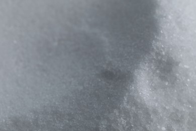 Photo of Organic white sea salt as background, closeup