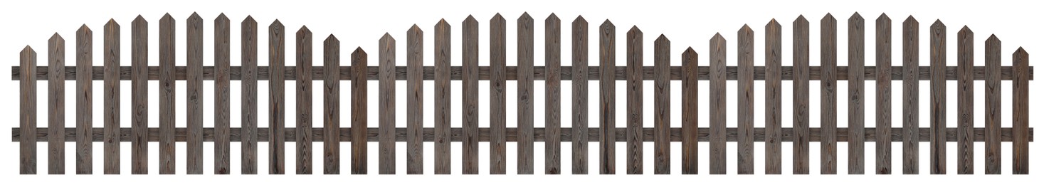 Image of Wooden fence isolated on white. Enclosing structure