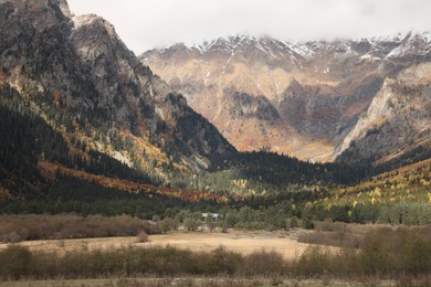 Photo of Picturesque view of mountain landscape with forest outdoors