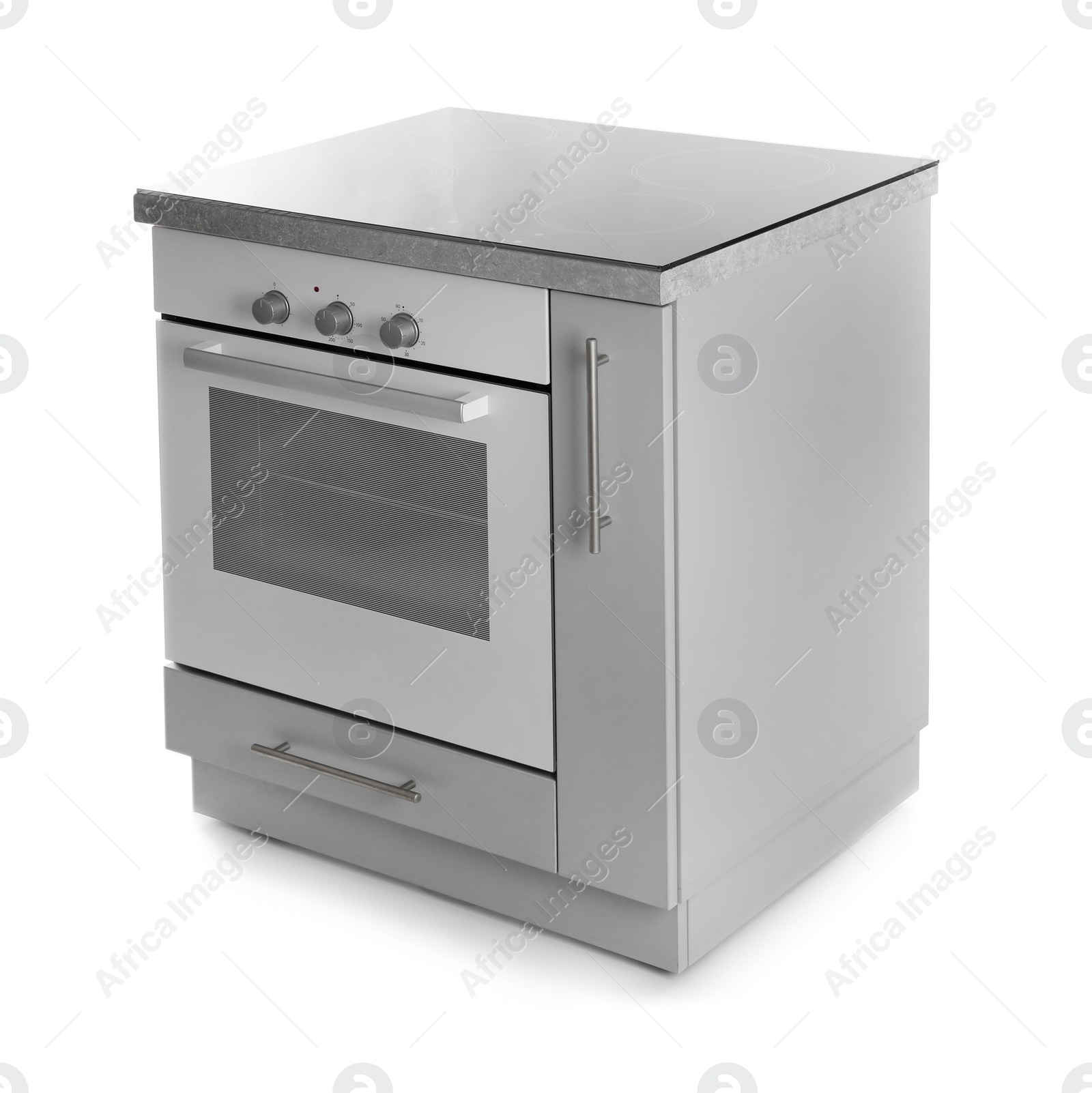 Photo of Modern electric oven on white background. Kitchen appliance