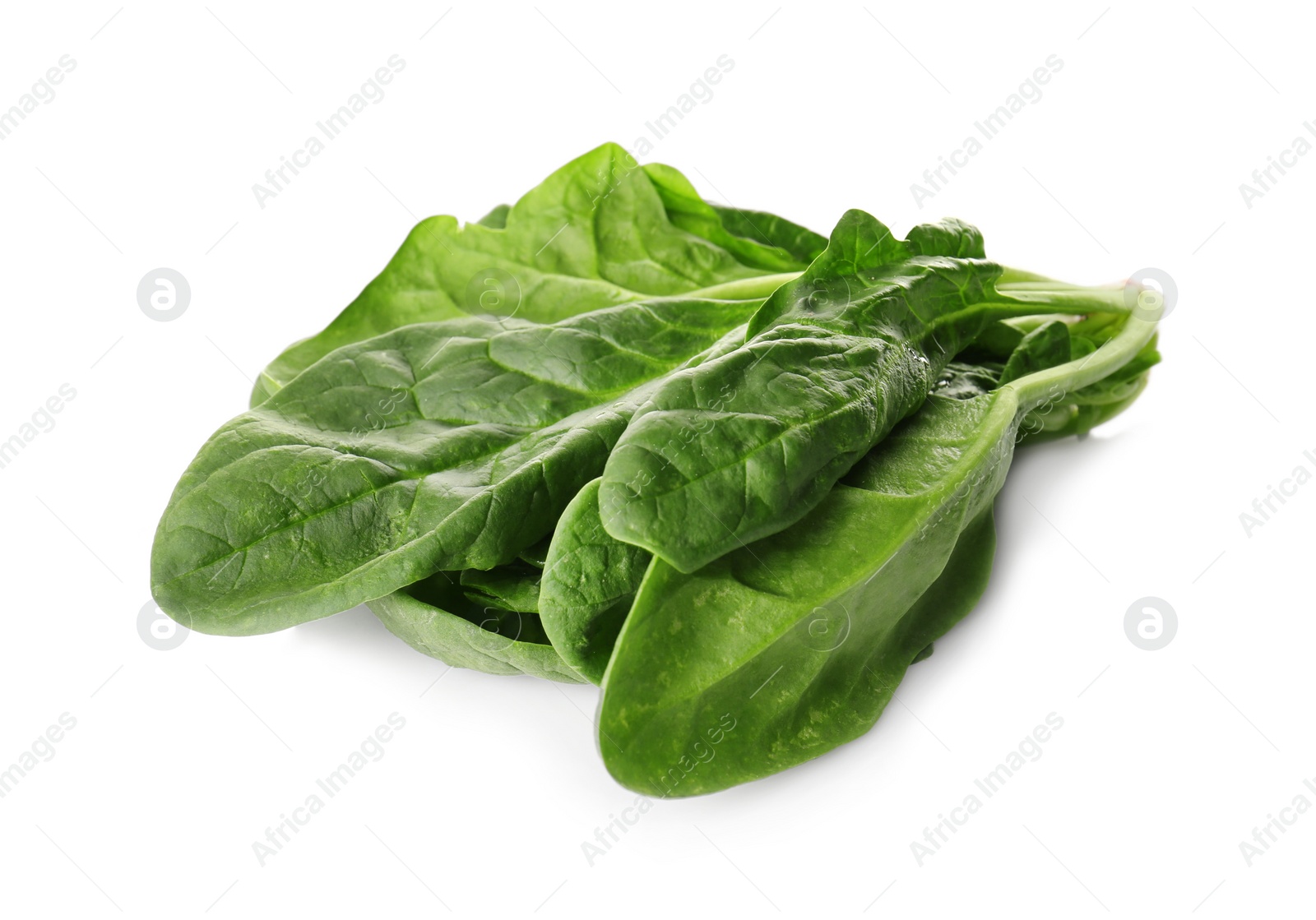 Photo of Fresh green healthy spinach leaves isolated on white