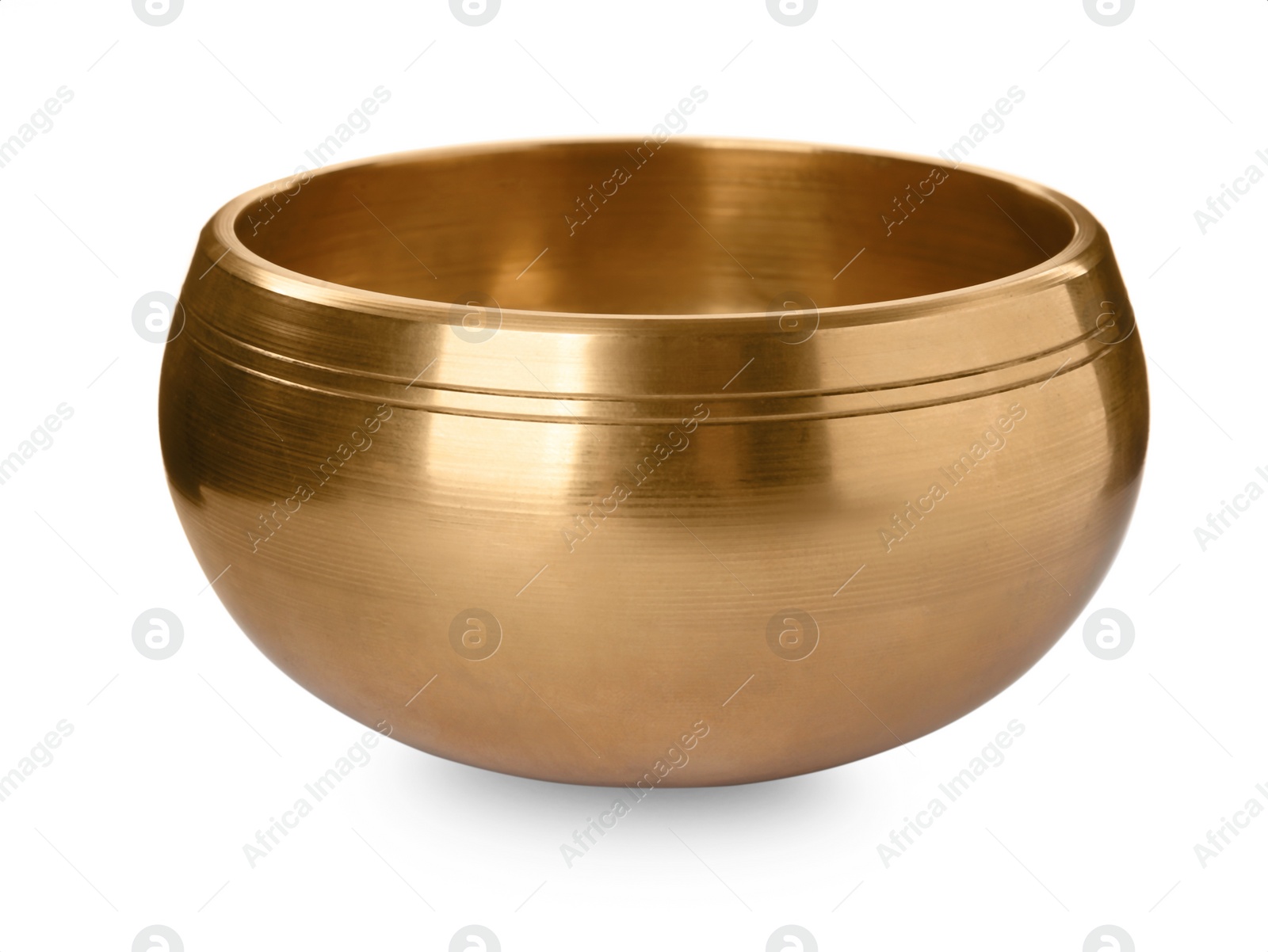 Photo of One Tibetan singing bowl isolated on white