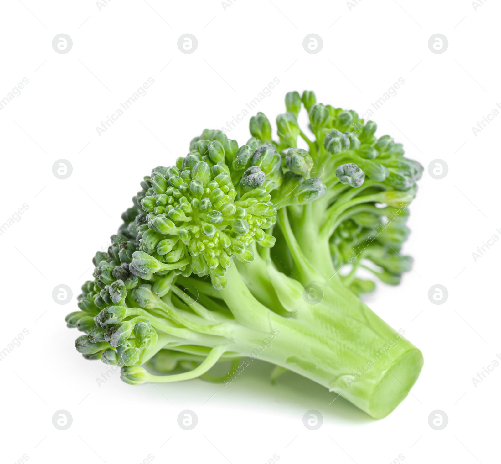 Photo of Fresh green raw broccoli on white background