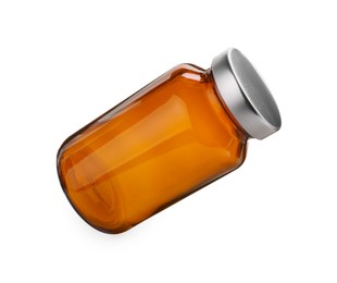 Photo of Blank glass pill bottle isolated on white