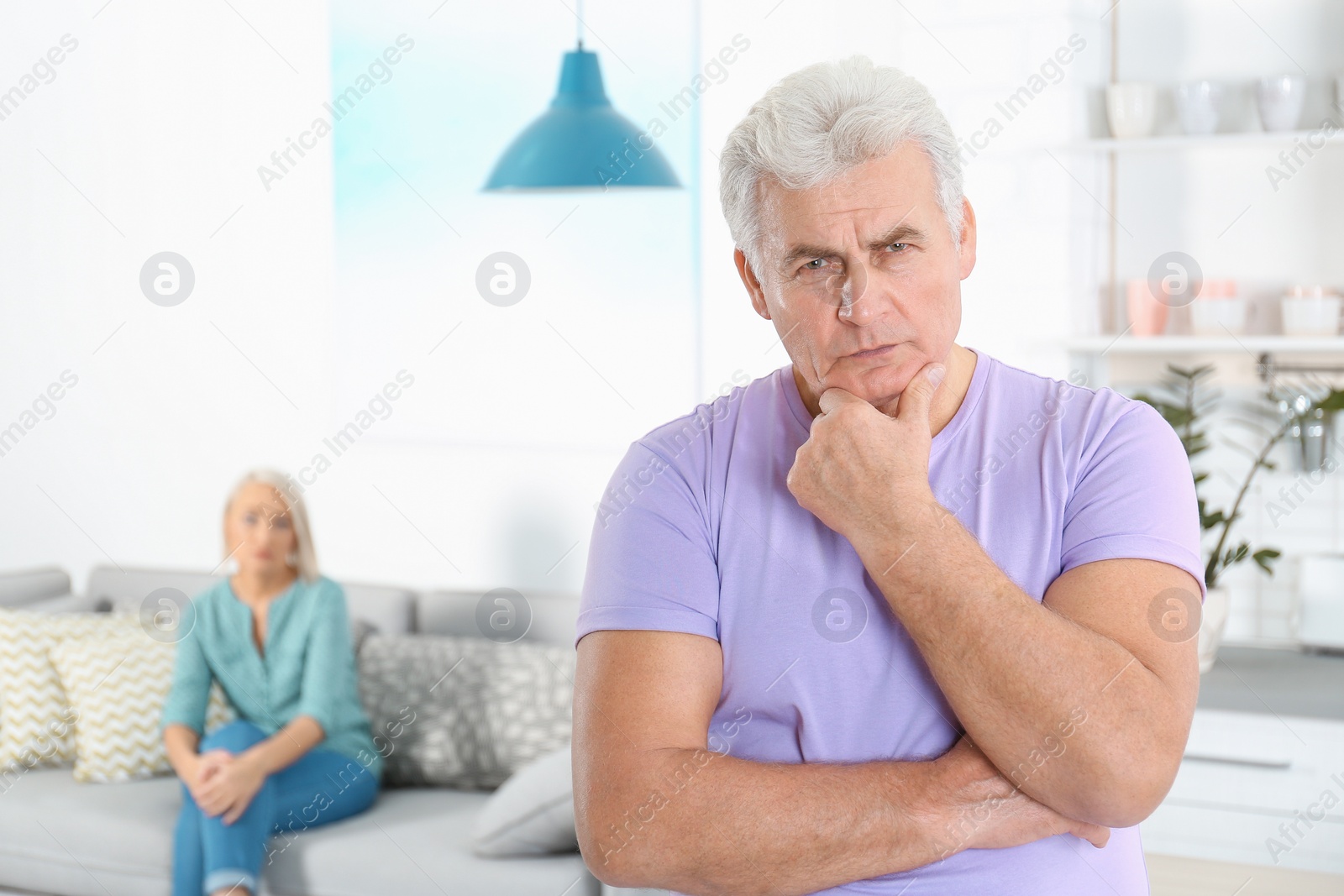 Photo of Mature couple with relationship problems at home