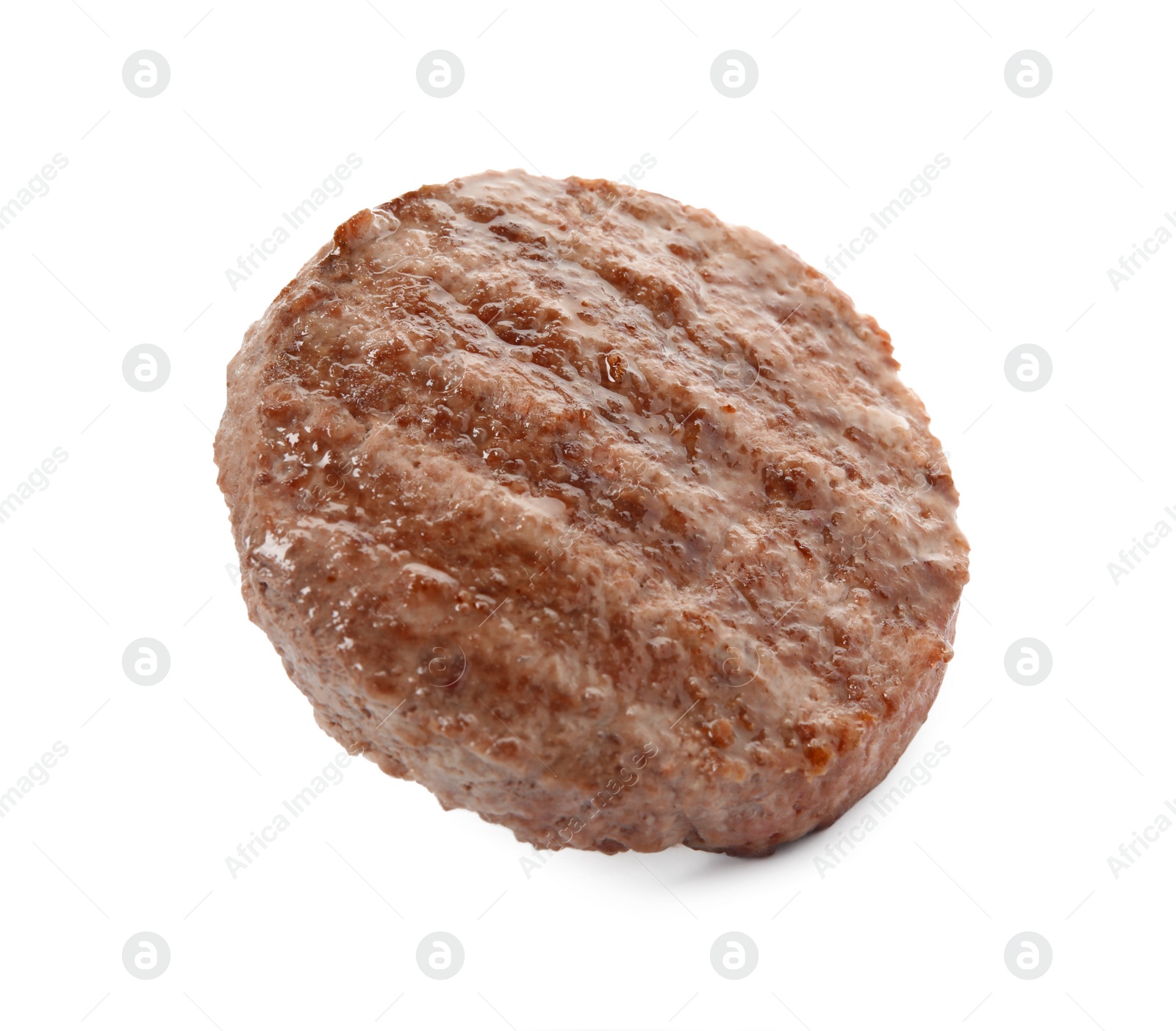 Photo of Tasty grilled hamburger patty isolated on white