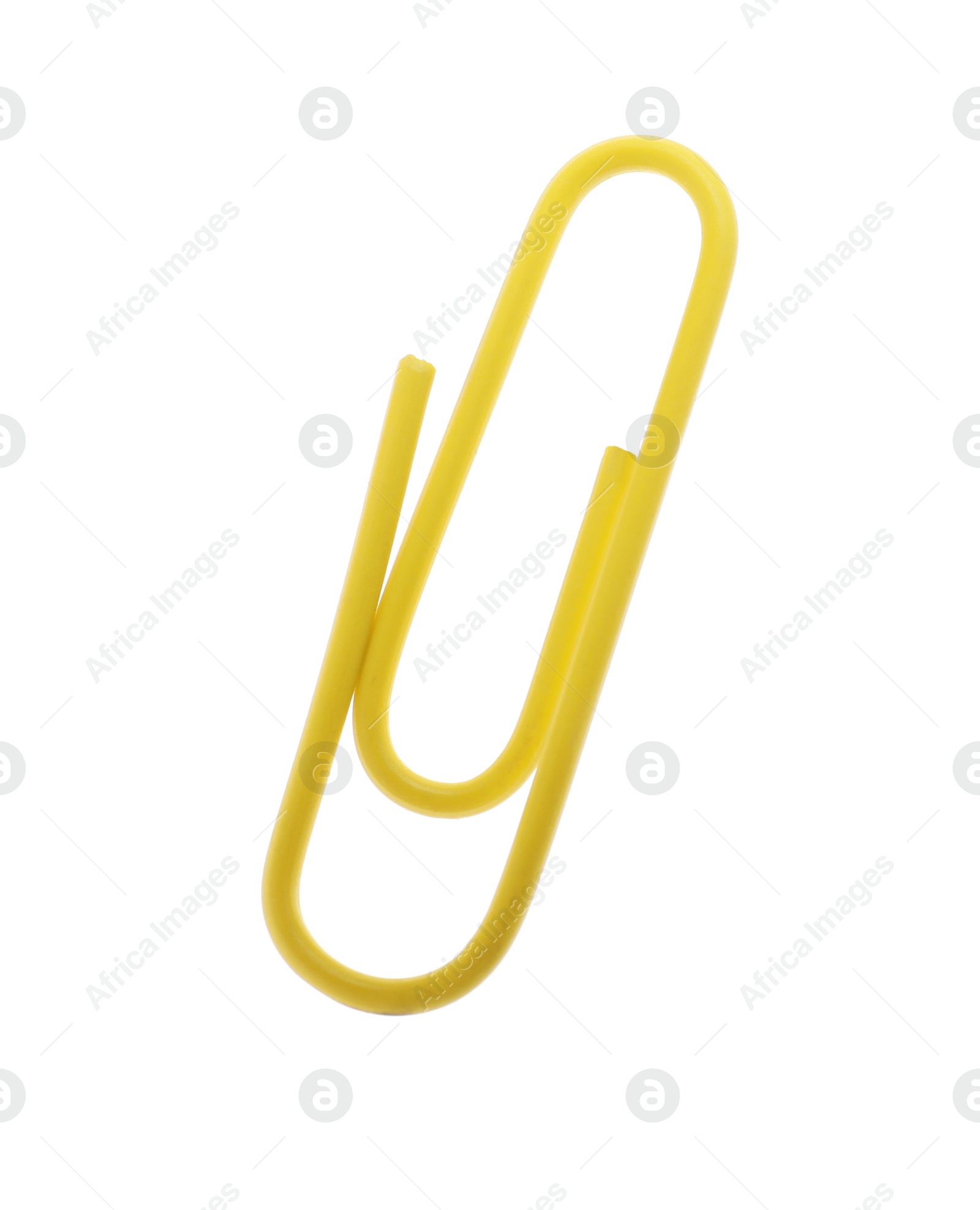 Photo of Colorful paper clip isolated on white. School stationery