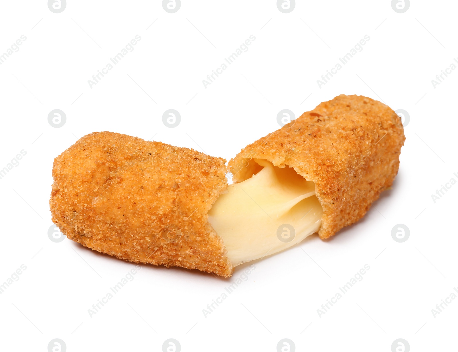 Photo of Tasty crispy cheese stick isolated on white