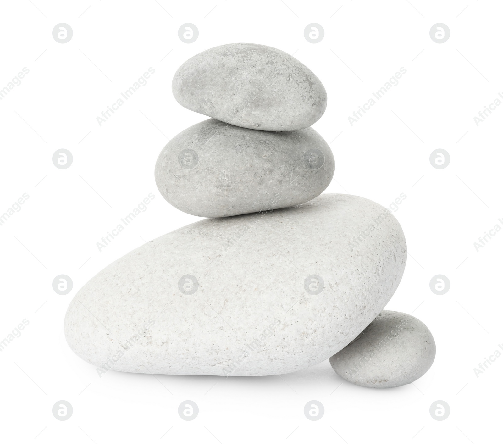 Photo of Stack of different stones isolated on white