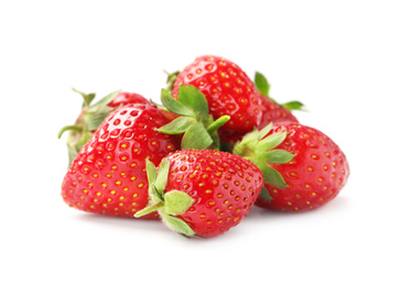 Photo of Delicious fresh ripe strawberries isolated on white