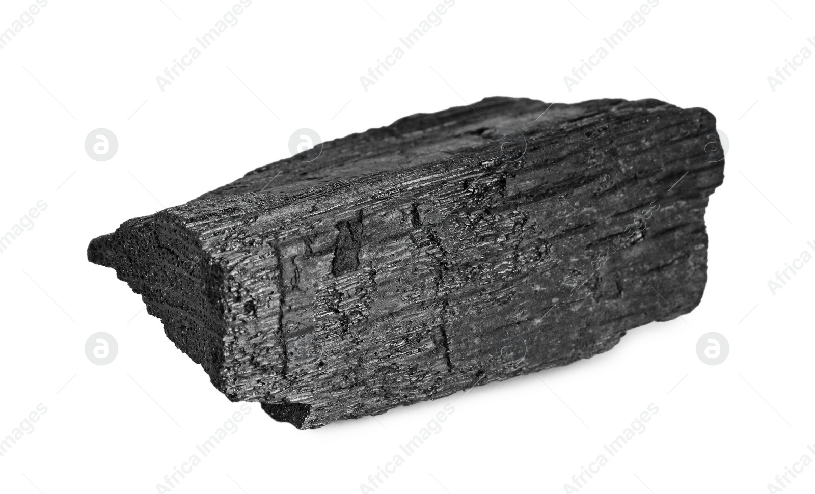 Photo of Piece of coal isolated on white. Mineral deposits