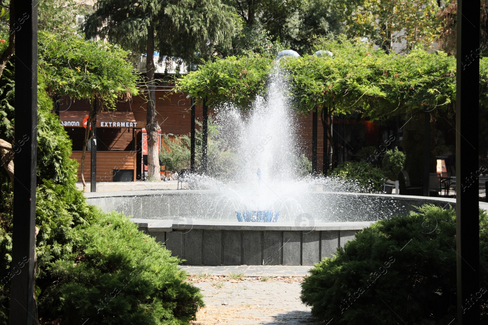 Photo of Kutaisi, Georgia - September 2, 2022: Beautiful view of fountain in city