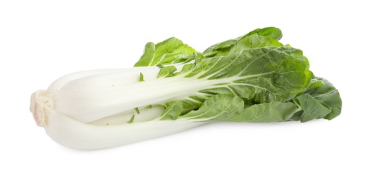 Fresh green pak choy cabbage isolated on white