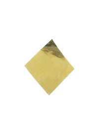 Photo of Piece of golden confetti isolated on white