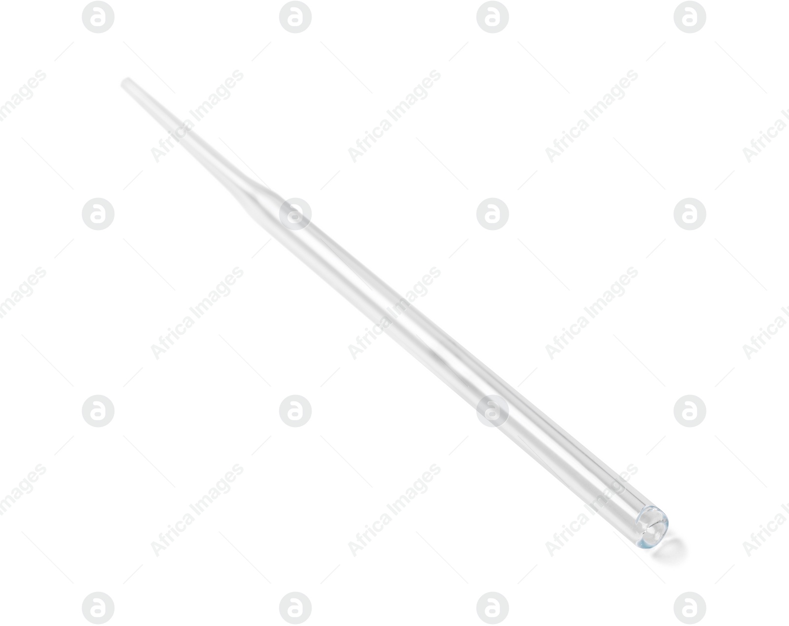 Photo of One glass measuring pipette isolated on white