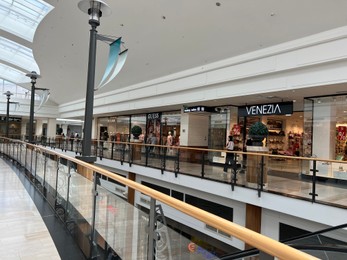 Photo of WARSAW, POLAND - JULY 13, 2022: Big shopping mall with many stores
