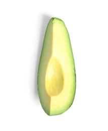 Slice of avocado on white background