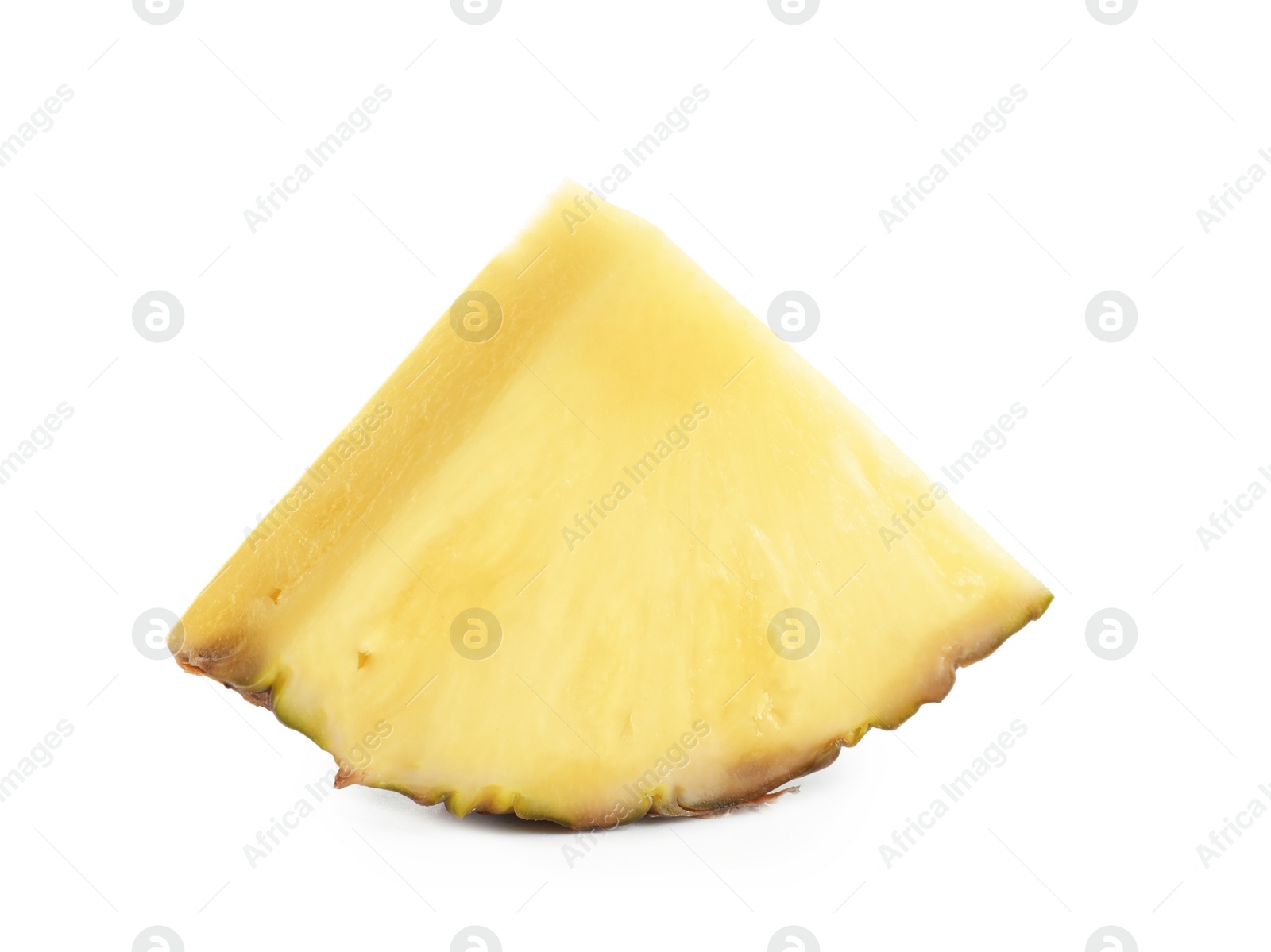 Photo of Slice of fresh pineapple on white background