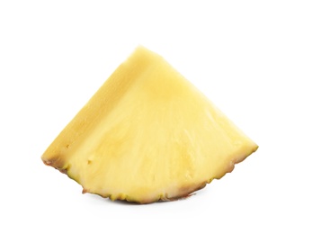 Photo of Slice of fresh pineapple on white background