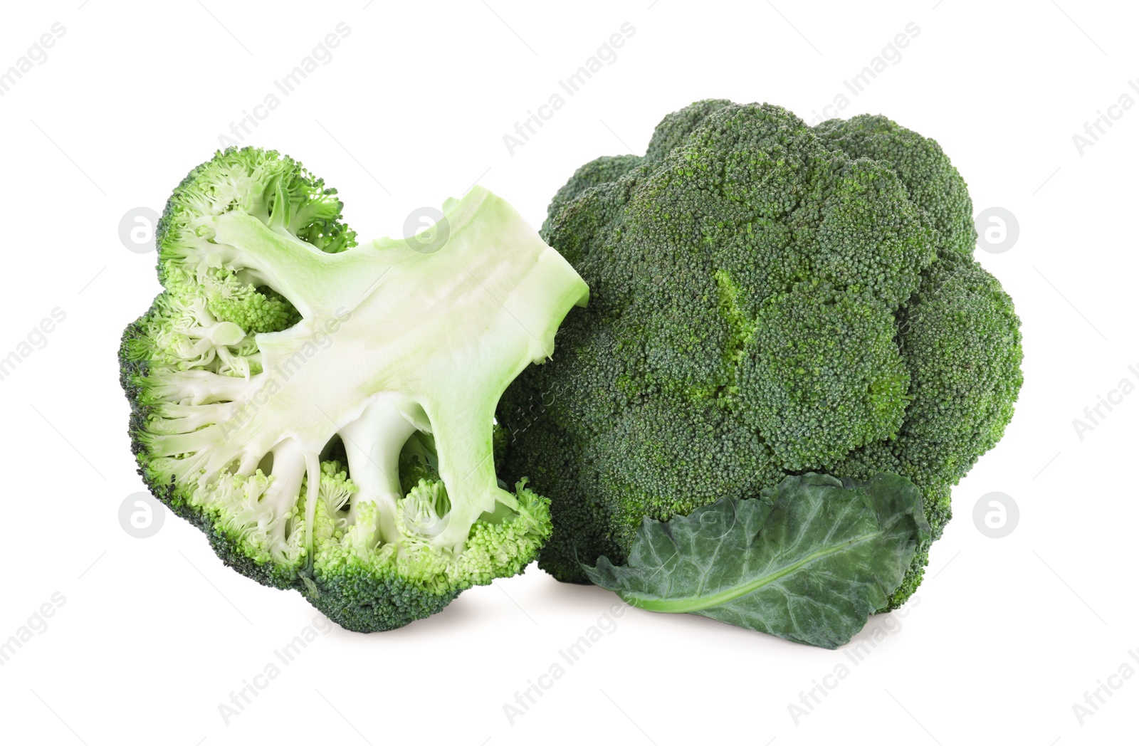 Photo of Fresh green broccoli isolated on white. Organic food