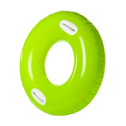 Bright inflatable ring on white background. Summer holidays