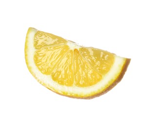 Photo of Fresh ripe lemon slice isolated on white