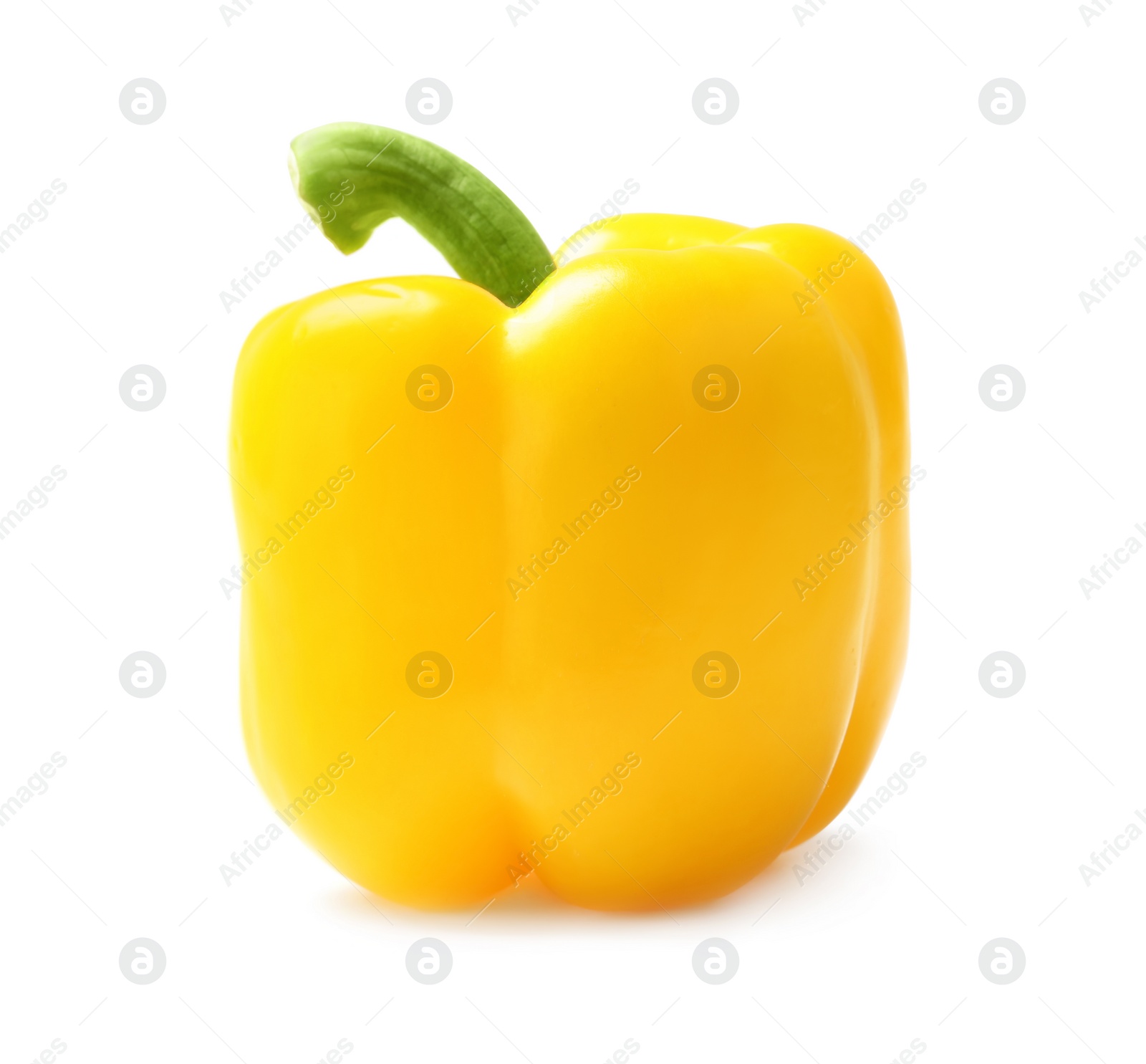 Photo of Ripe yellow bell pepper isolated on white