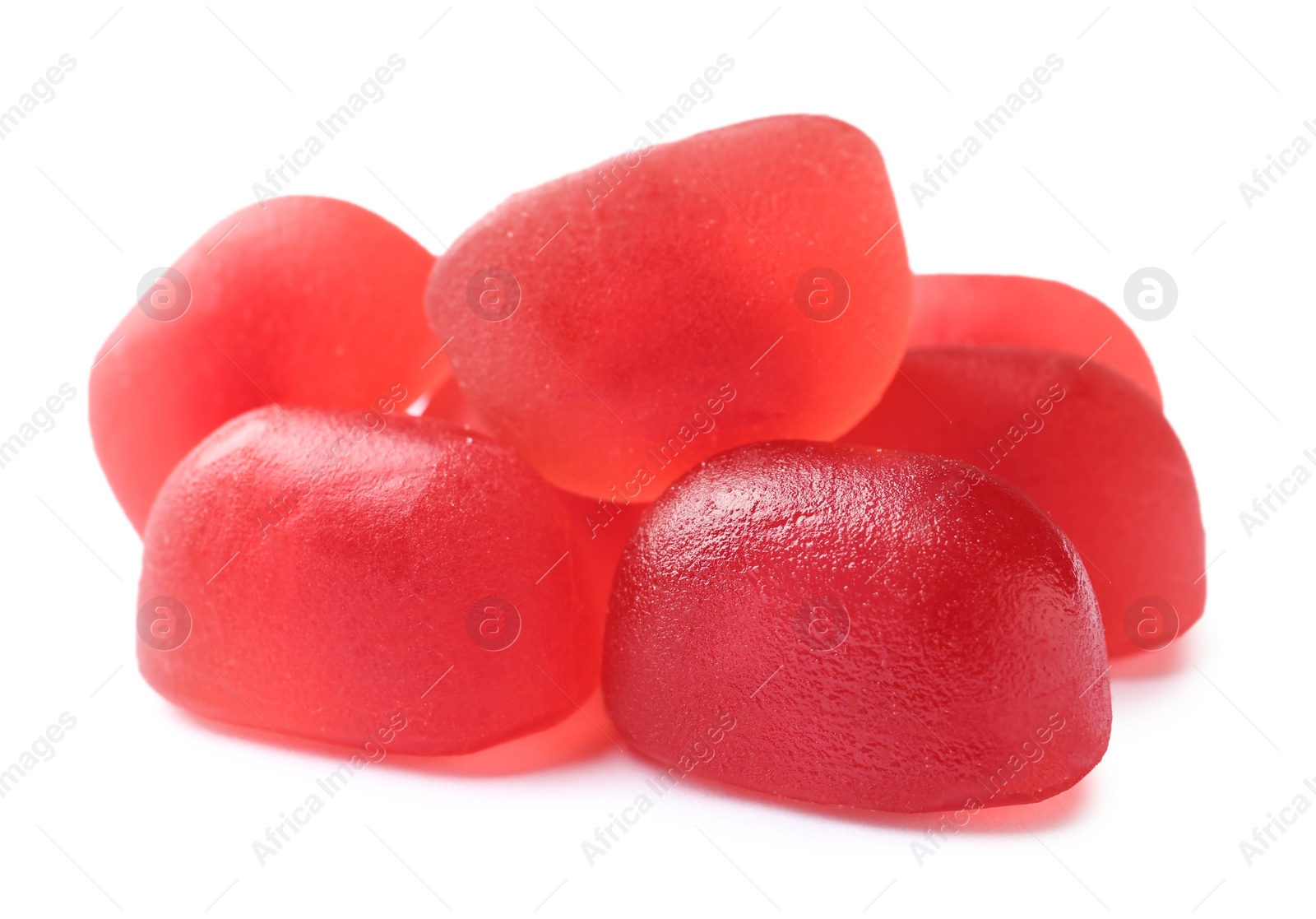 Photo of Sweet color jelly candies isolated on white