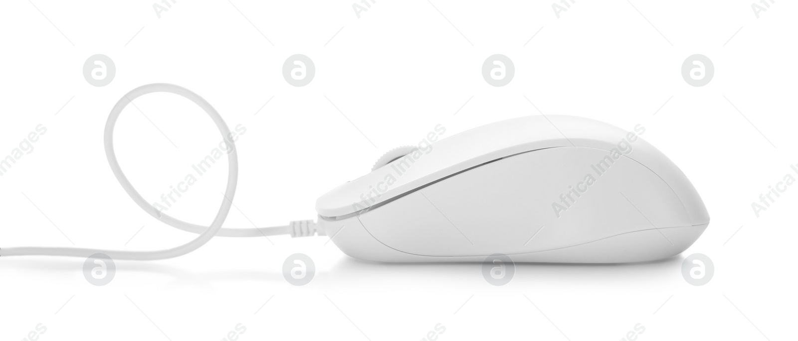 Photo of Modern wired computer mouse isolated on white