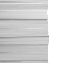 Stack of paper sheets on white background