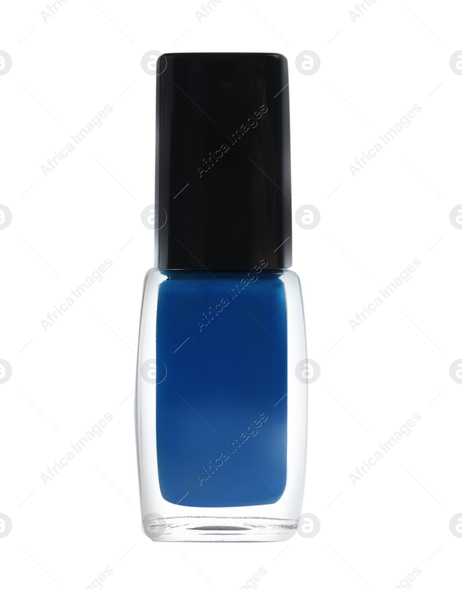 Photo of Bottle of nail polish on white background