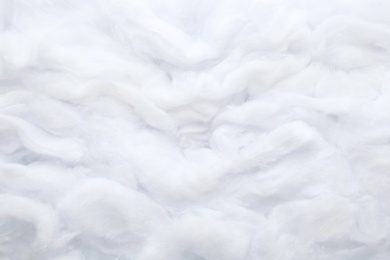 Photo of Soft clean cotton as background, top view