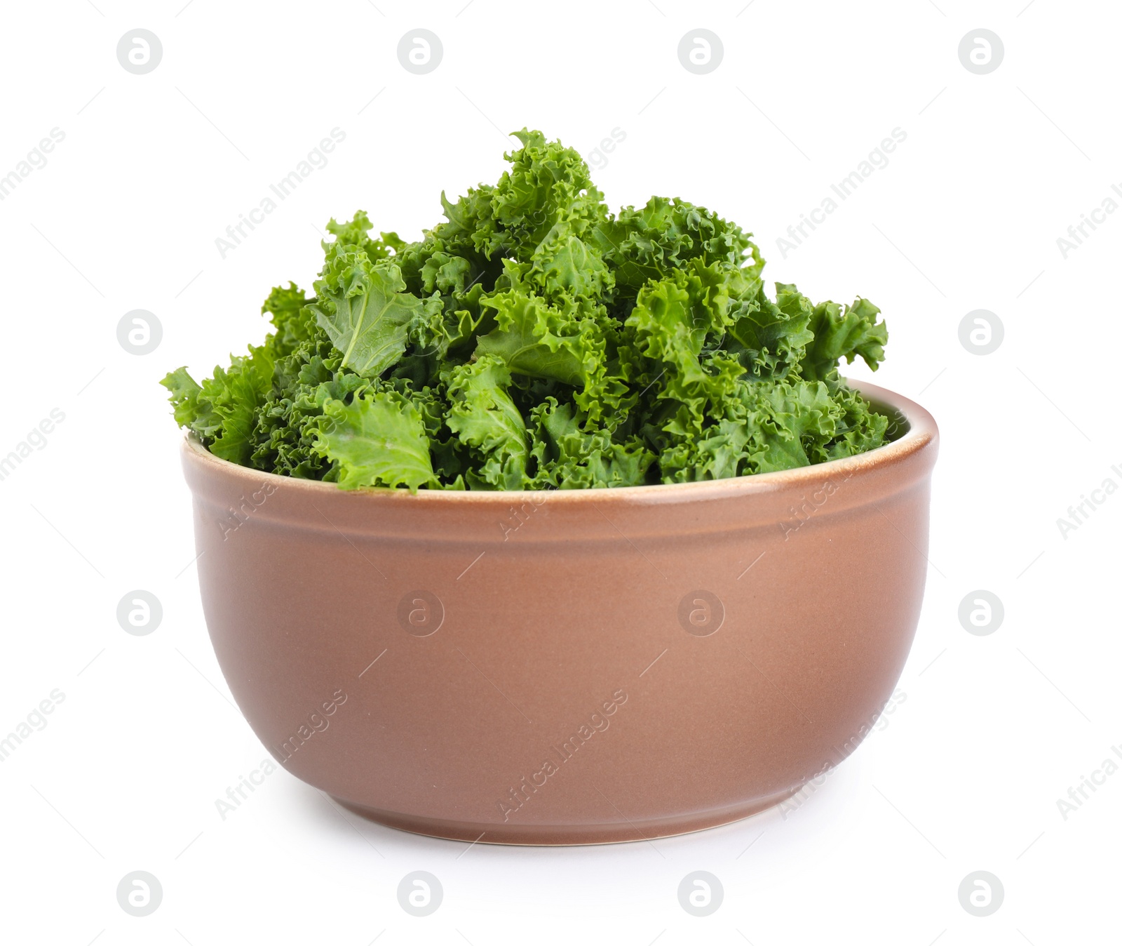 Photo of Fresh green kale leaves isolated on white