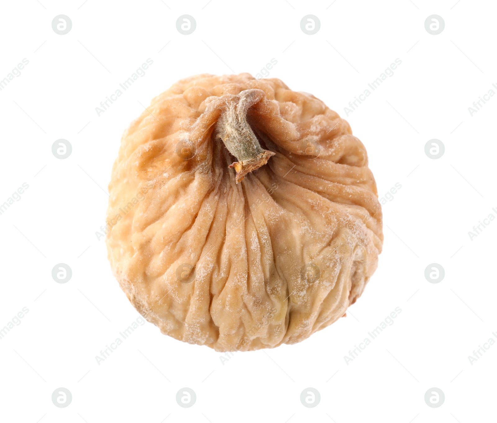 Photo of One tasty dried fig isolated on white