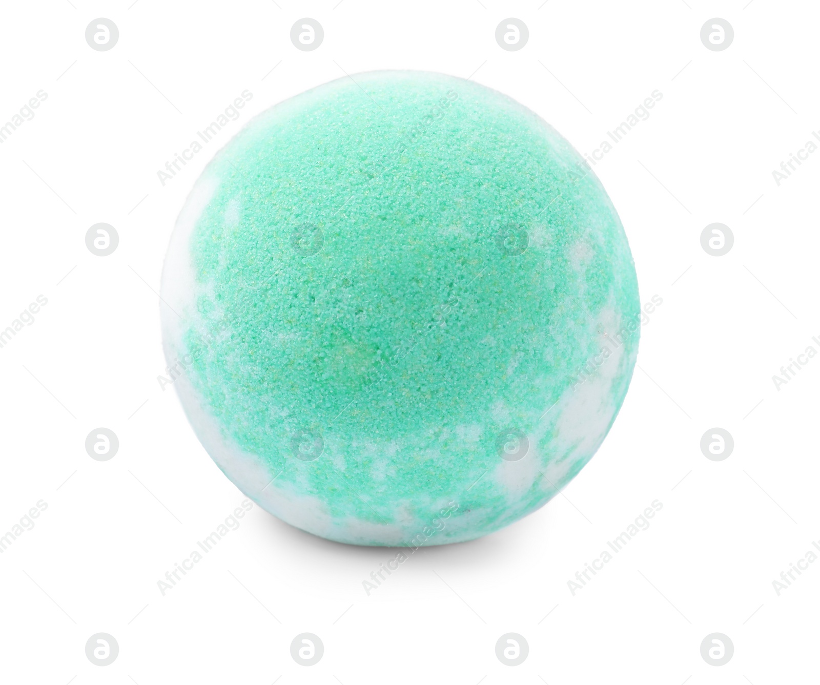 Photo of One colorful bath bomb isolated on white