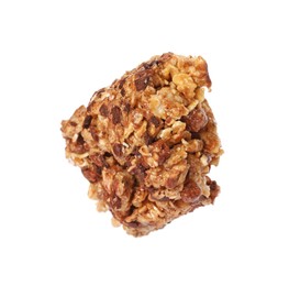 One piece of tasty granola bar isolated on white