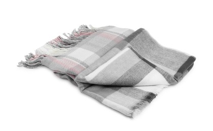 Two beautiful checkered scarfs on white background