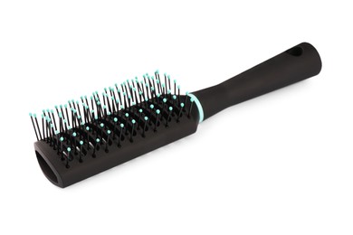 New modern hair brush isolated on white