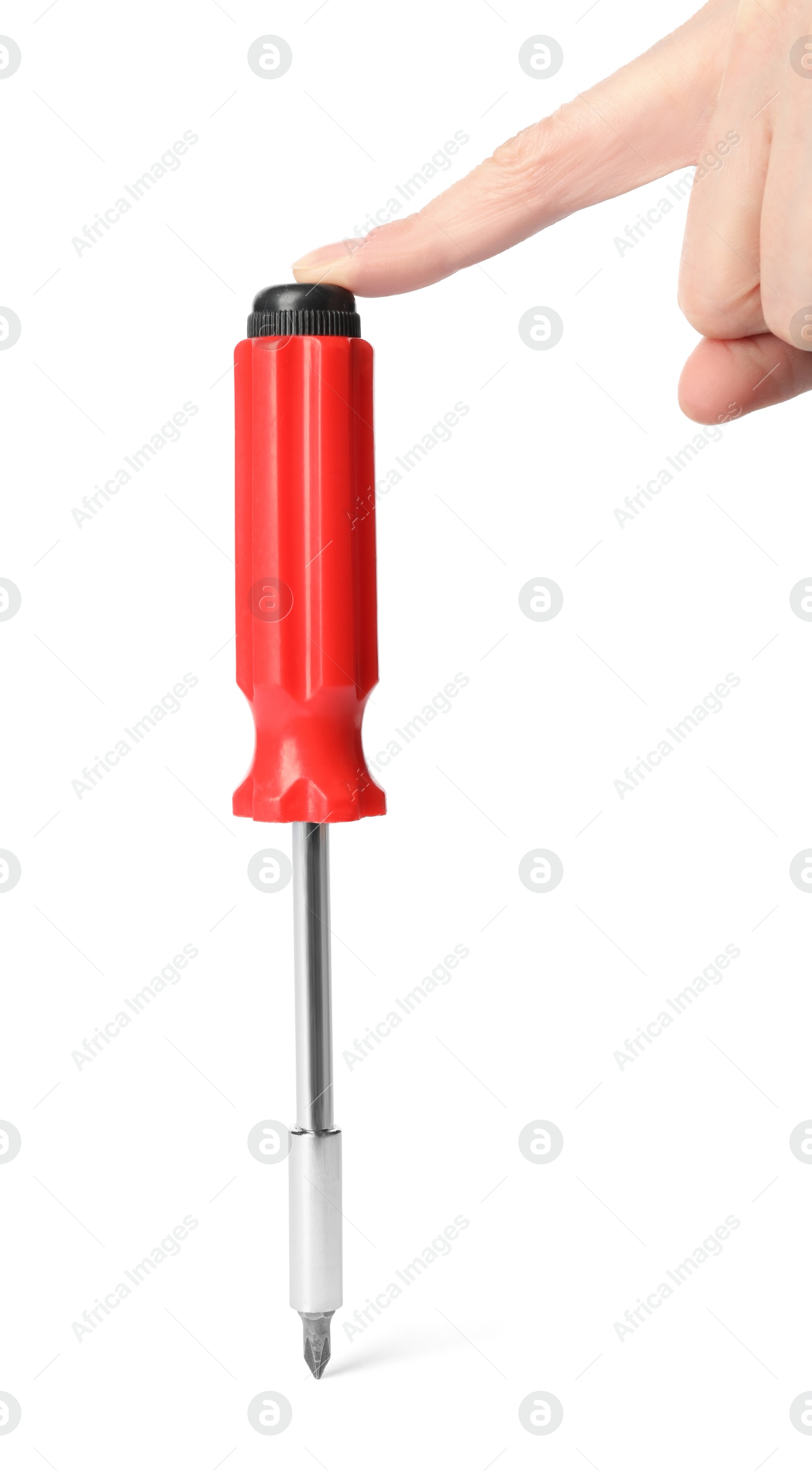 Photo of New screwdriver isolated on white. Construction tool