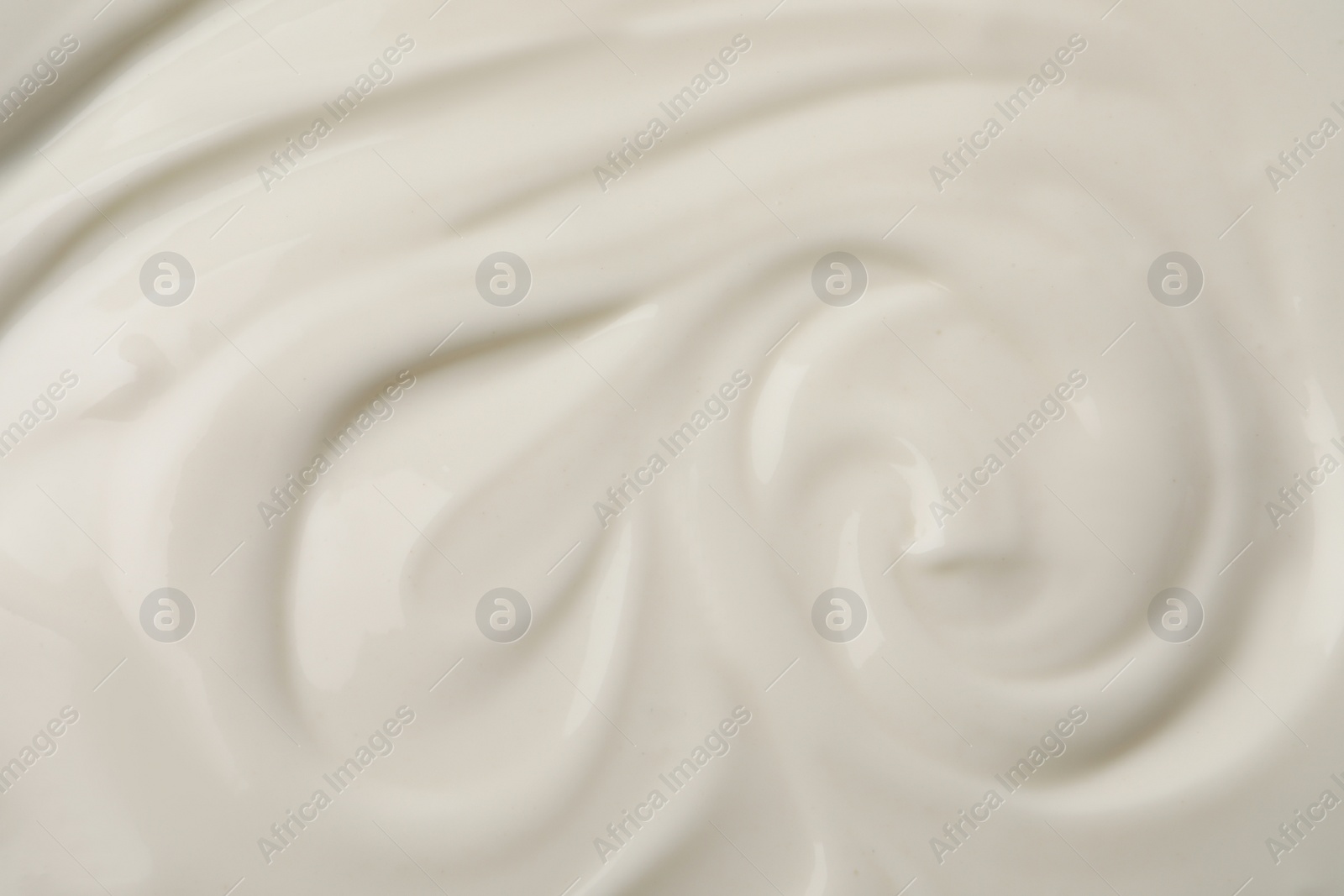 Photo of Delicious organic yogurt as background, top view