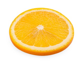 Photo of Slice of fresh ripe orange isolated on white