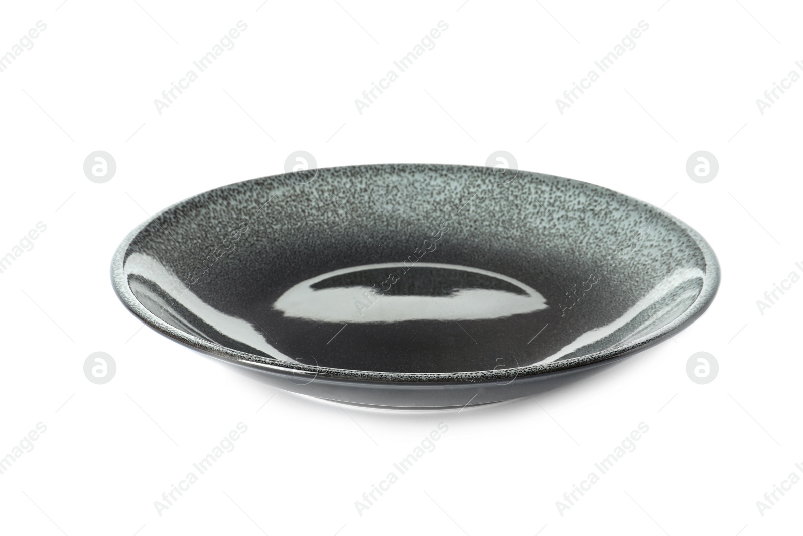 Photo of New ceramic plate isolated on white. Tableware