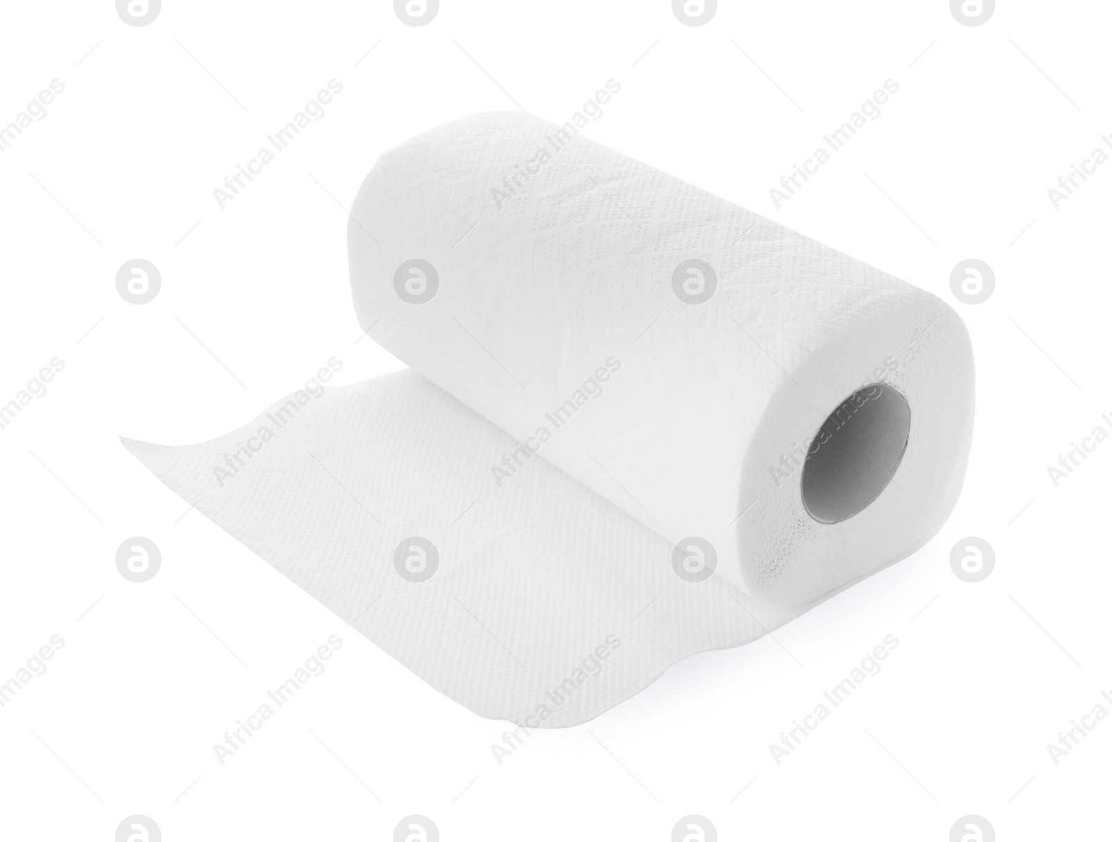 Photo of One roll of paper towels isolated on white