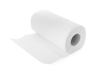 Photo of One roll of paper towels isolated on white