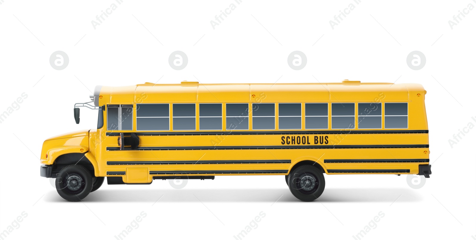 Image of Yellow school bus isolated on white. Transport for students