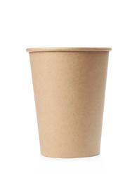 Takeaway paper coffee cup isolated on white