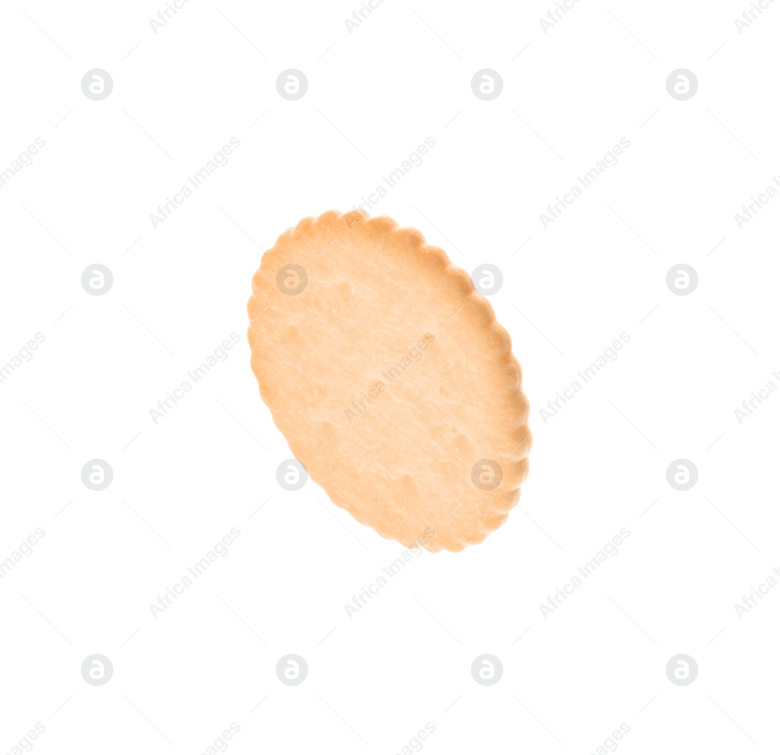 Photo of Crispy cracker isolated on white. Delicious snack