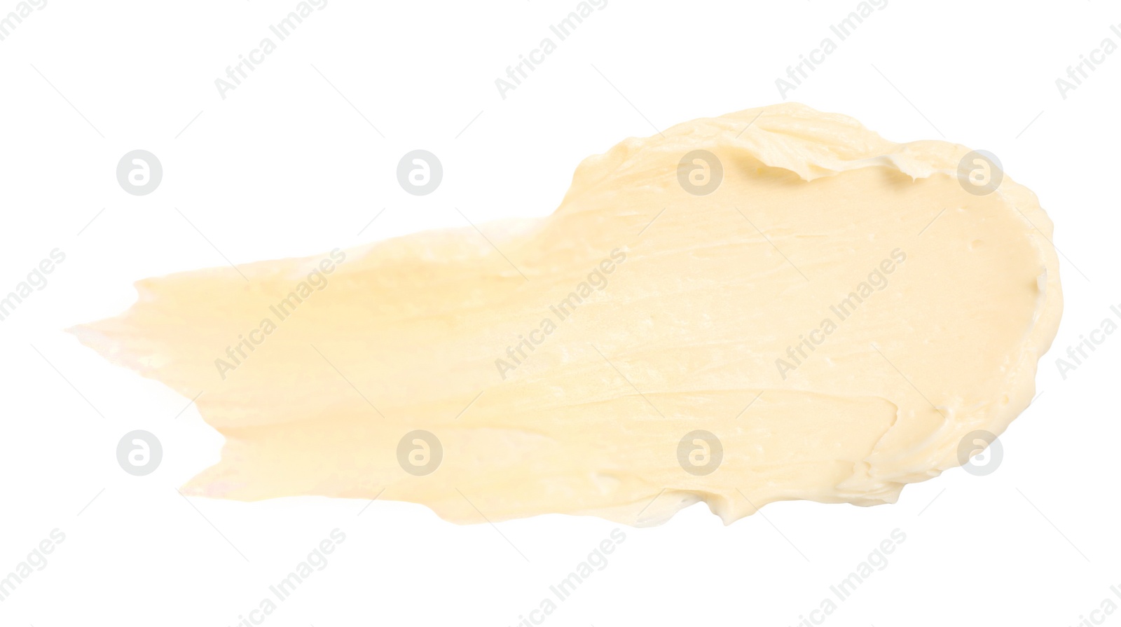 Photo of Tasty butter on white background, top view